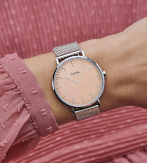 Cluse Boho Chic Mesh Bicolour Silver Pink