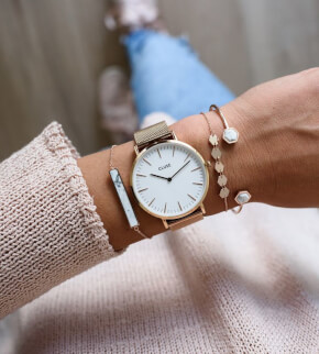 Cluse La Bohème Mesh Rose Gold/White