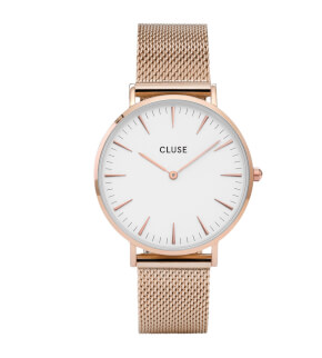 Cluse La Bohème Mesh Rose Gold/White