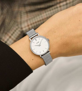 Cluse La Bohème Petite Mesh White, Silver Colour