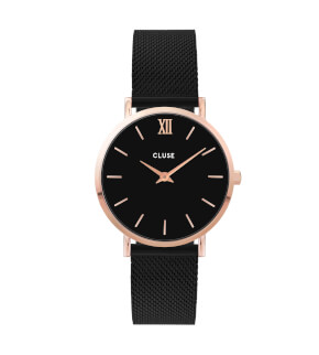 Cluse Minuit Mesh Black, Rose Gold Colour
