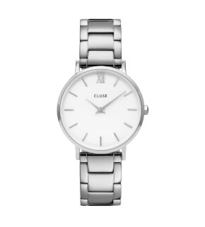 Cluse Minuit Steel White, Silver Colour