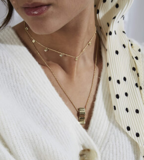 Rosefield náhrdelník Lois Wave Charm necklace Gold