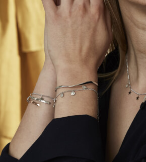Šperky Rosefield náramok Lois Multi Liquid charms Bracelet Silver