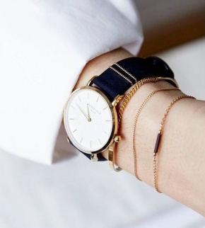 Hodinky Rosefield The West Village Gold White / Blue