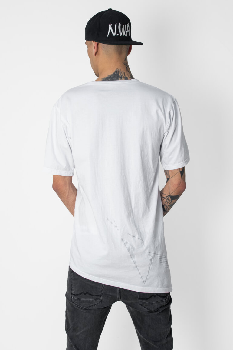 Unisex Prodloužené triko s krátkým rukávem / White / L