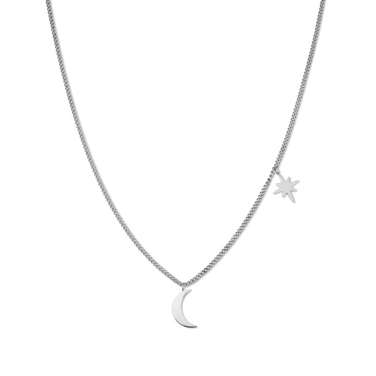 náhrdelník Lois Moon and Star necklace Silver