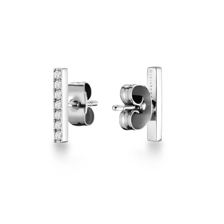 náušnice TOC Stud bar with Swarovski crystals Silver